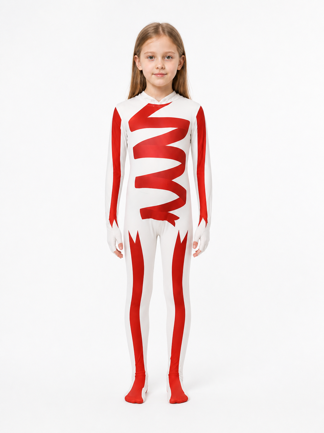 Clown Cosplay Jumpsuit with Mask and Red Stripes Costume Masks detail 3