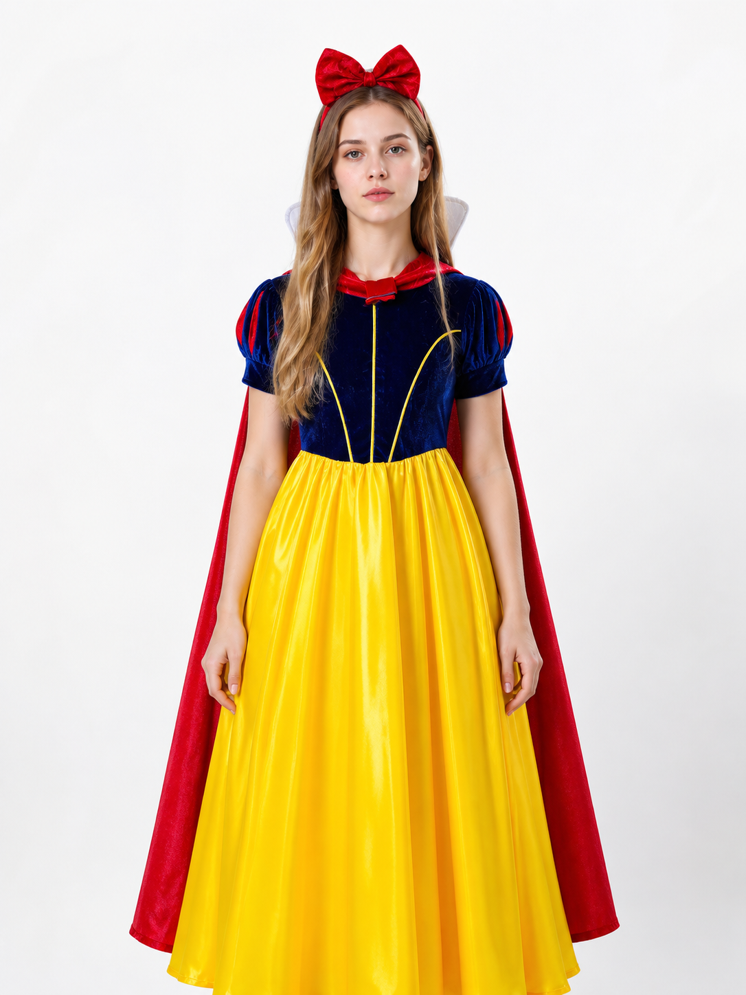 Snow White Costume with Red Cape and Yellow Dress Costume Dresses detail 3