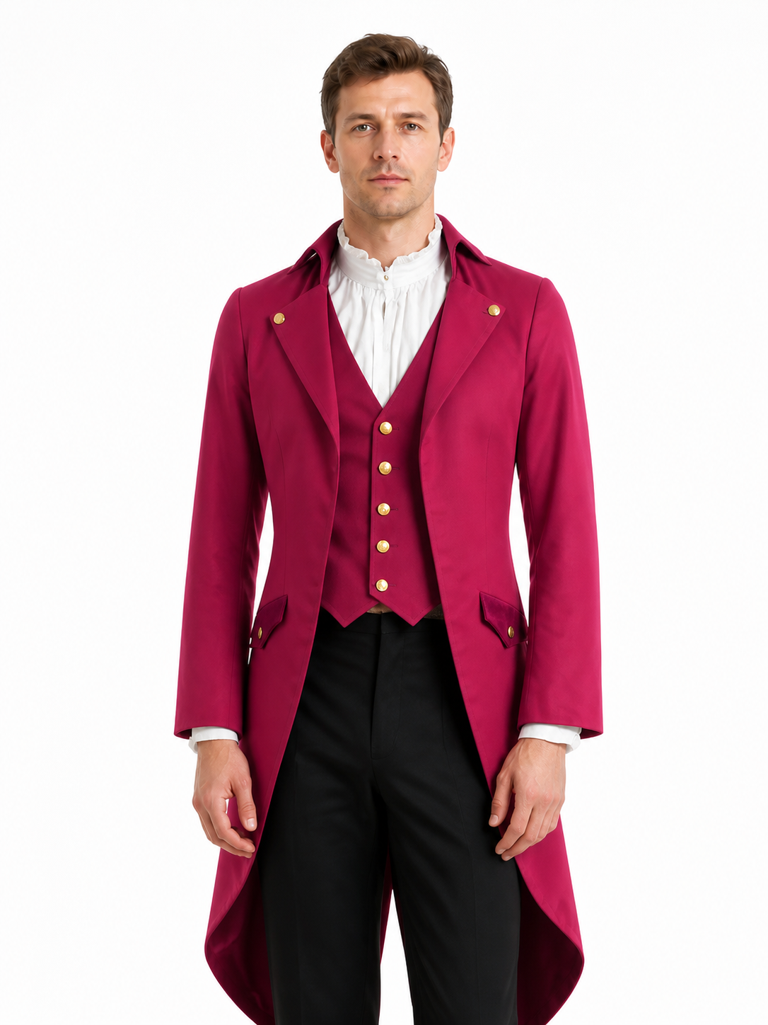 Men's Retro-Punk Tailcoat with Gold Buttons product detail 3