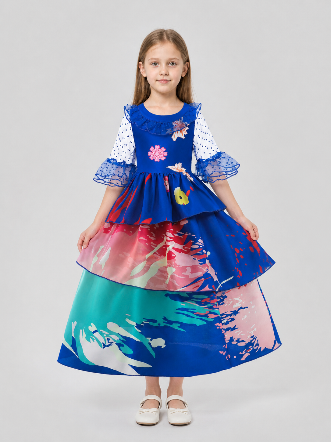 Children's cosplay dress with a full skirt and ruffles Costume Dresses detail 3