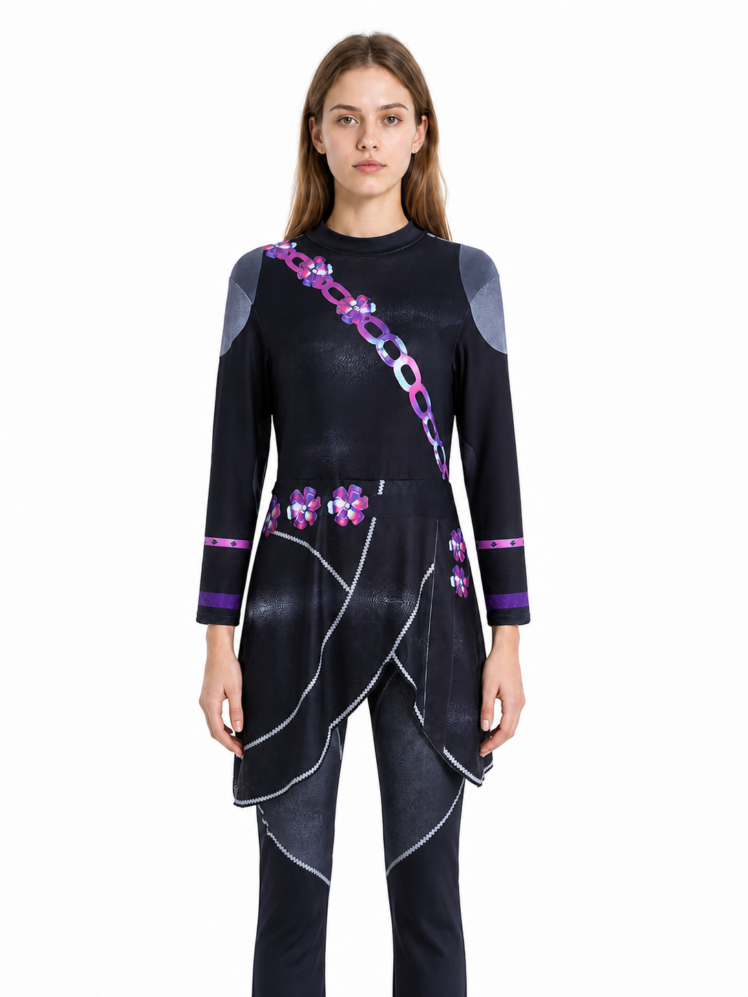 Zoe Cosplay Jumpsuit with Asymmetrical Skirt Costumes detail 3
