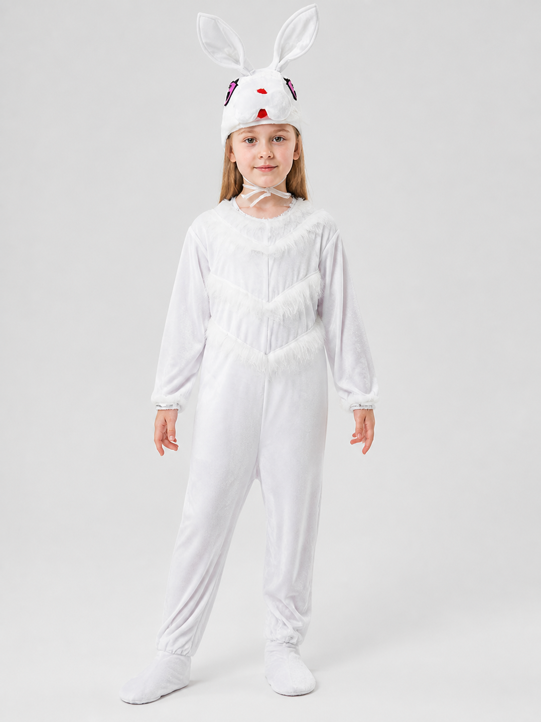 Bunny Costume: White Jumpsuit with Ears Costumes detail 3