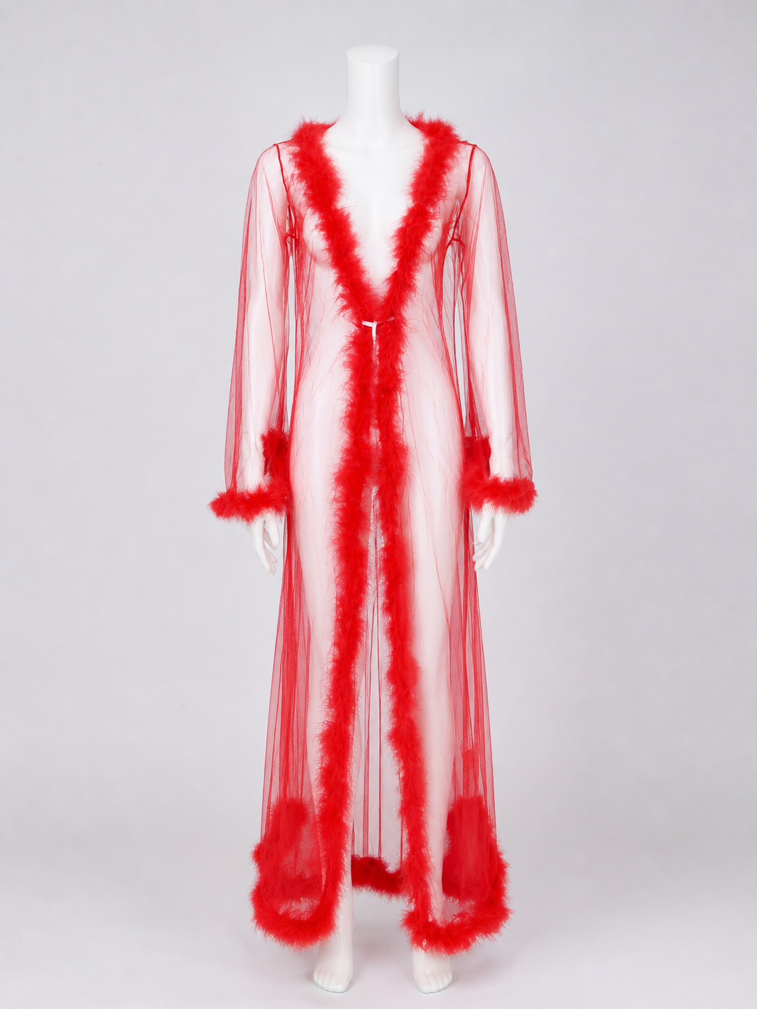 Long Robe with Red Pile Trim product detail 2
