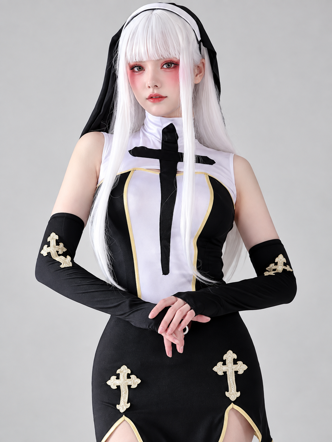 Vampire Costume with Cross for Cosplay and Halloween