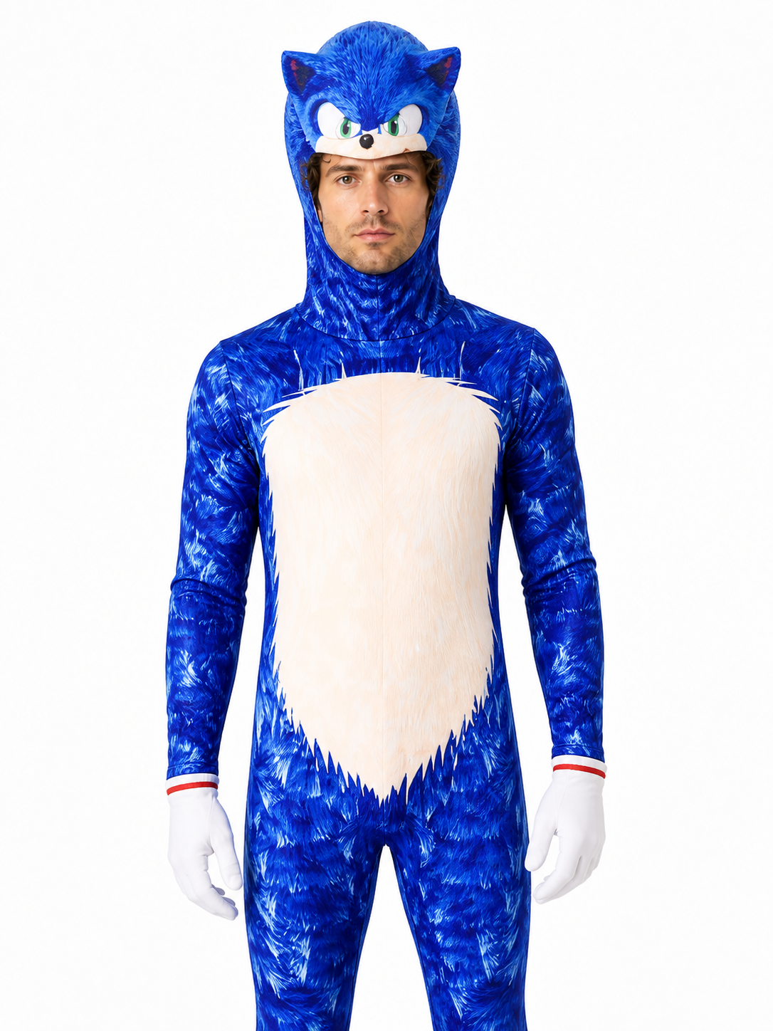 Sonic Cosplay Costume with Hood and Gloves Costumes detail 3