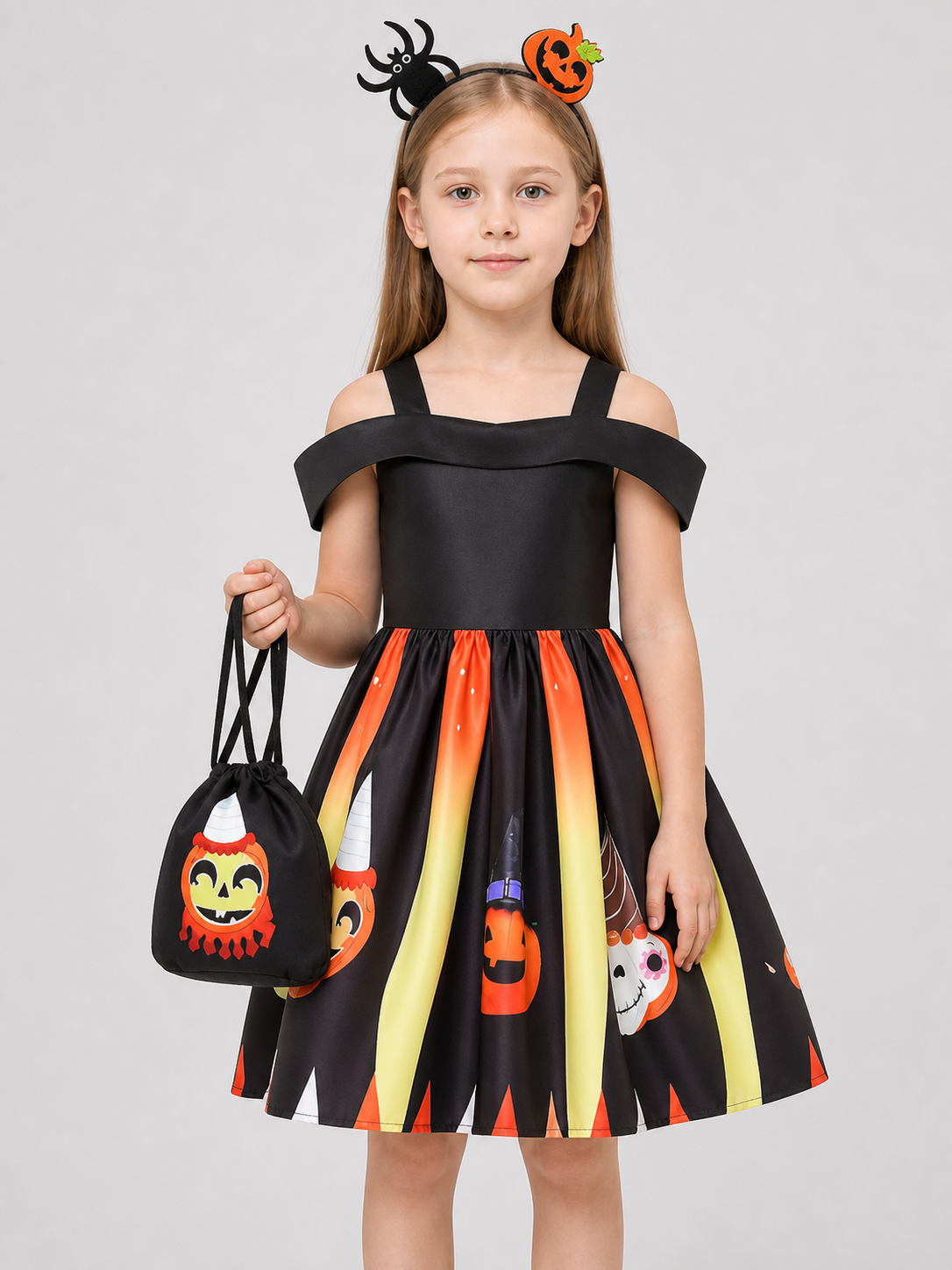Children's Halloween Dress with a Full Skirt and Headband Costume Dresses detail 3