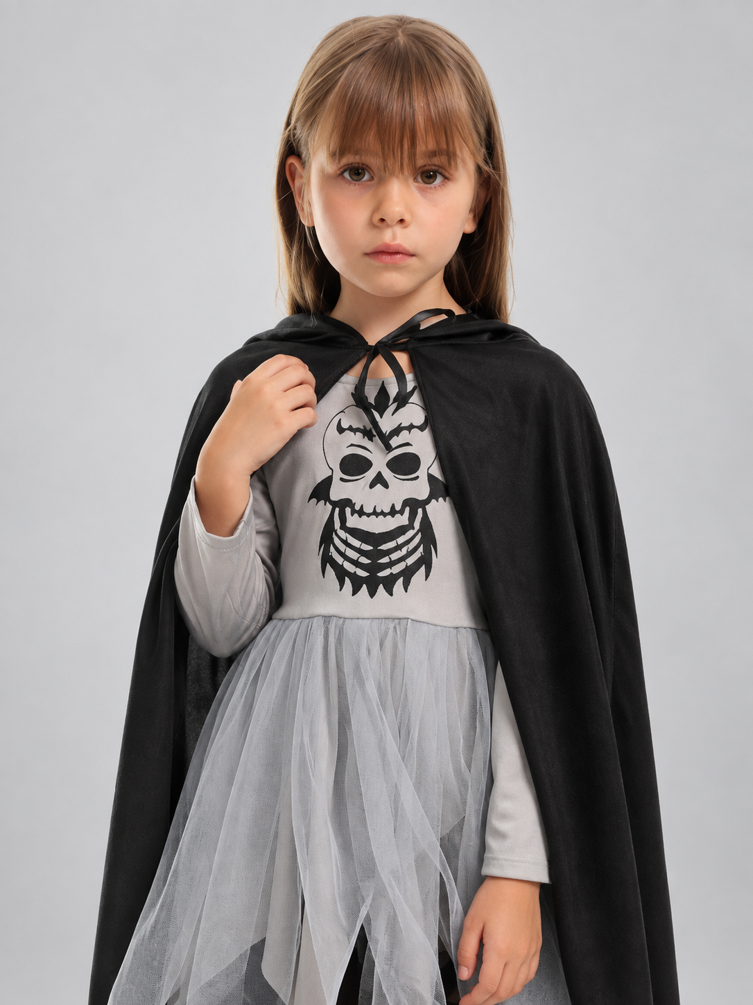 Halloween Costume: Skull Dress and Black Cape