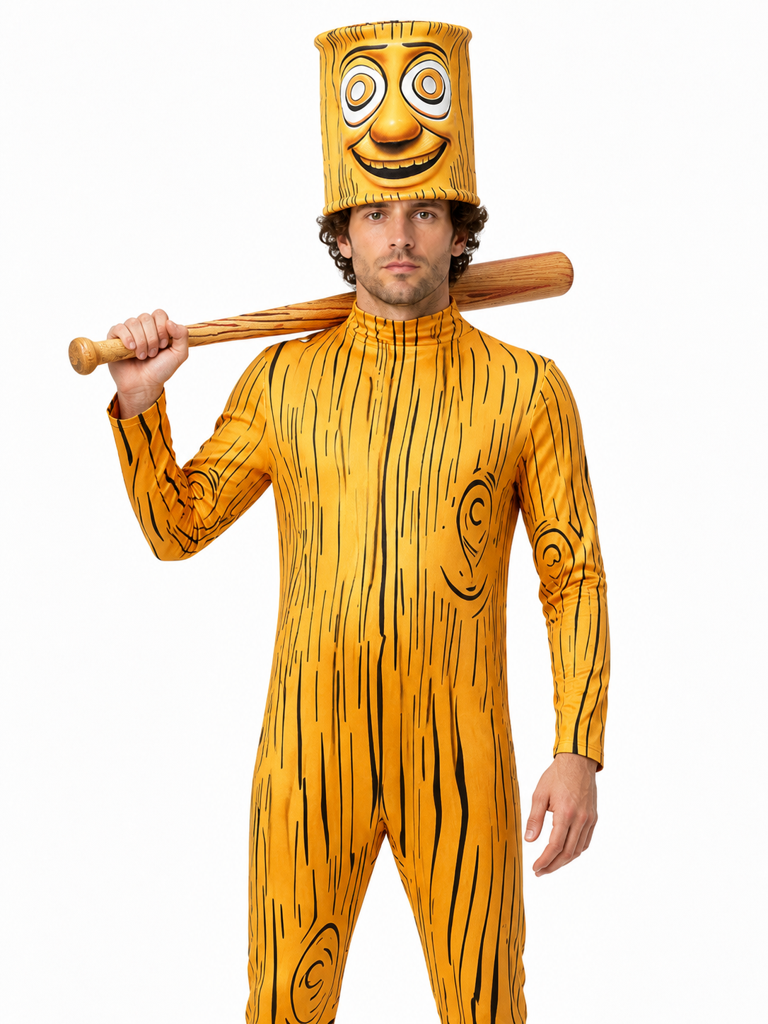 Stickman Jumpsuit with Mask Head and Stick Costume Masks detail 3