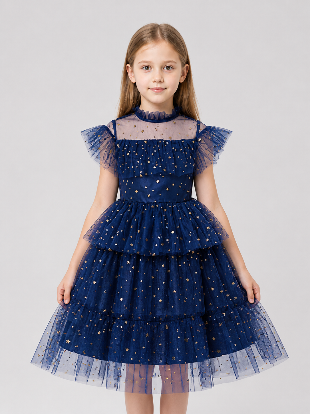 Children’s sequined princess dress with a full skirt