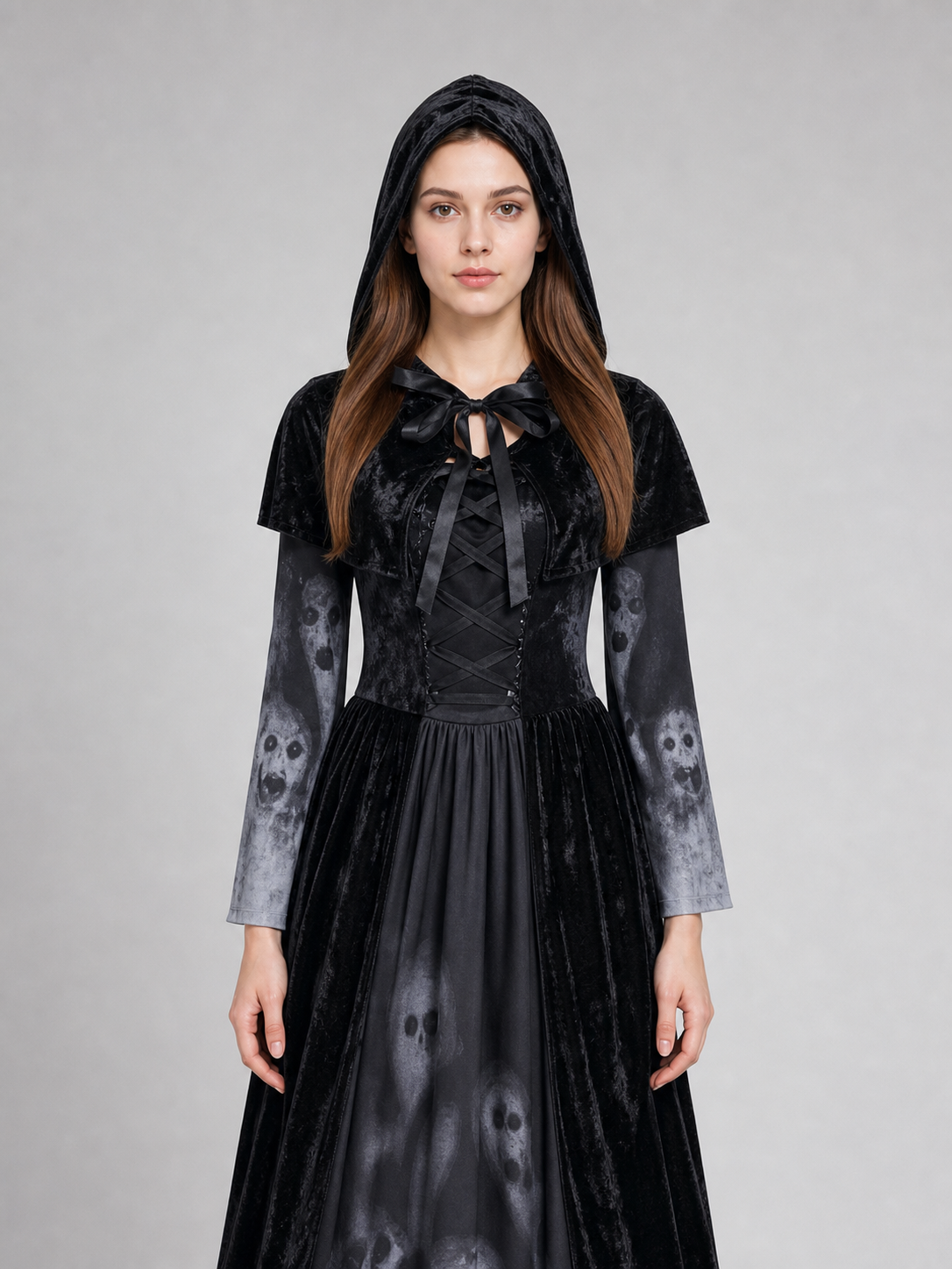 Halloween Gothic Hooded Costume Dress