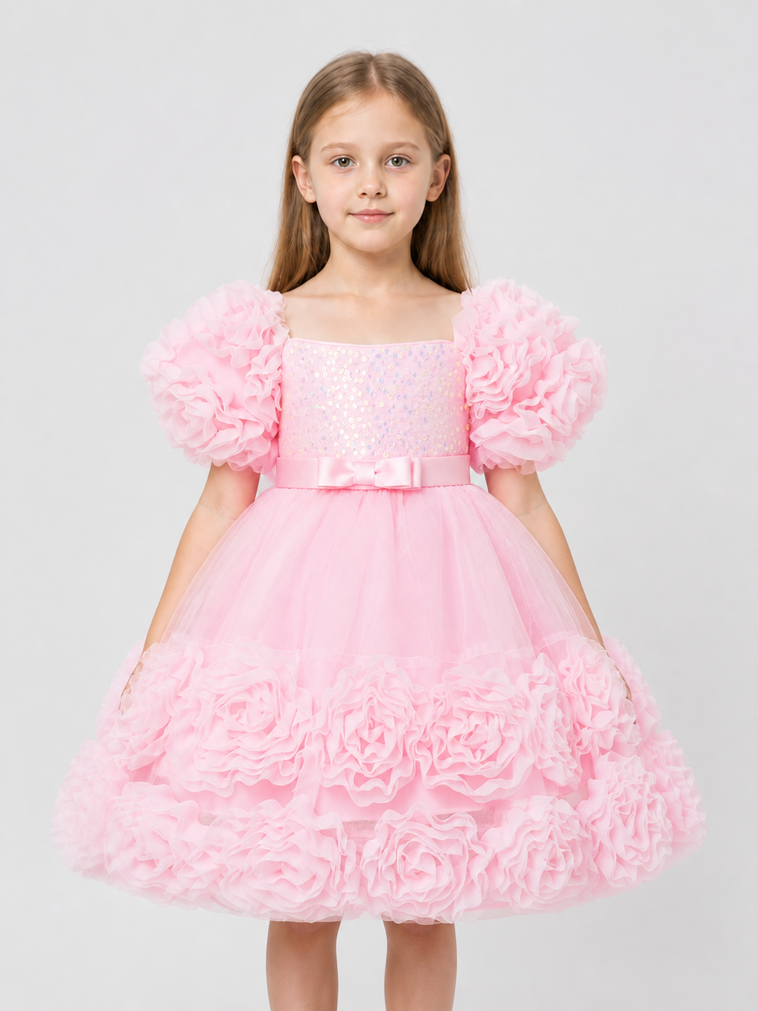 Pink Sequin Tutu Dress with a Full Skirt Costume Dresses detail 3