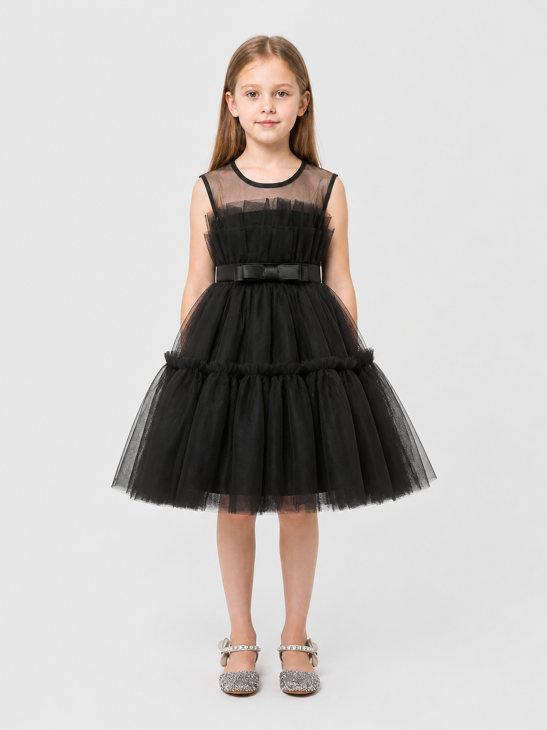 Black Princess Dress for Girls with a Full Skirt Costume Dresses detail 3