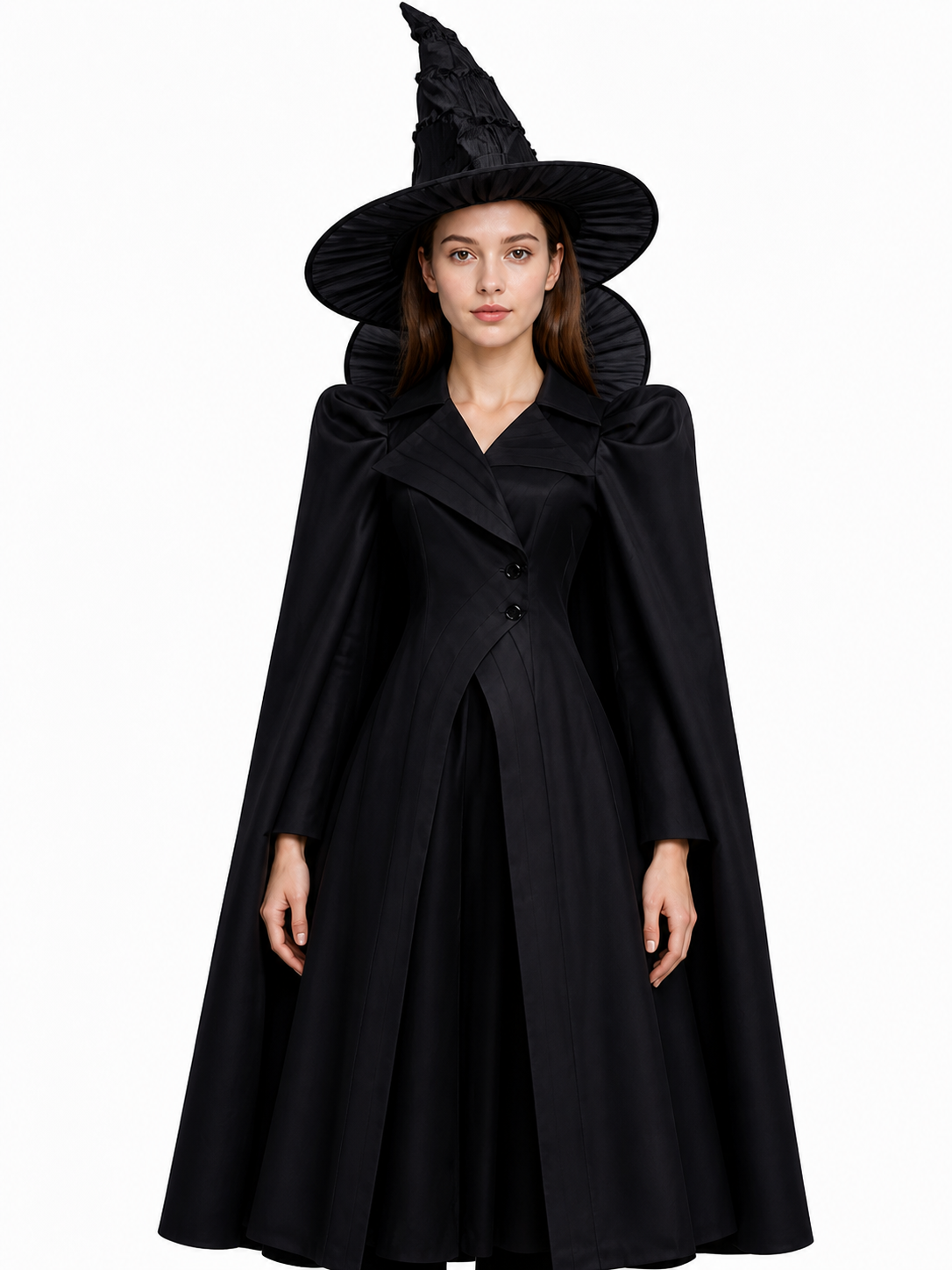 Cosplay Costume: Long Black Robe and Hat Costume Headwear detail 3