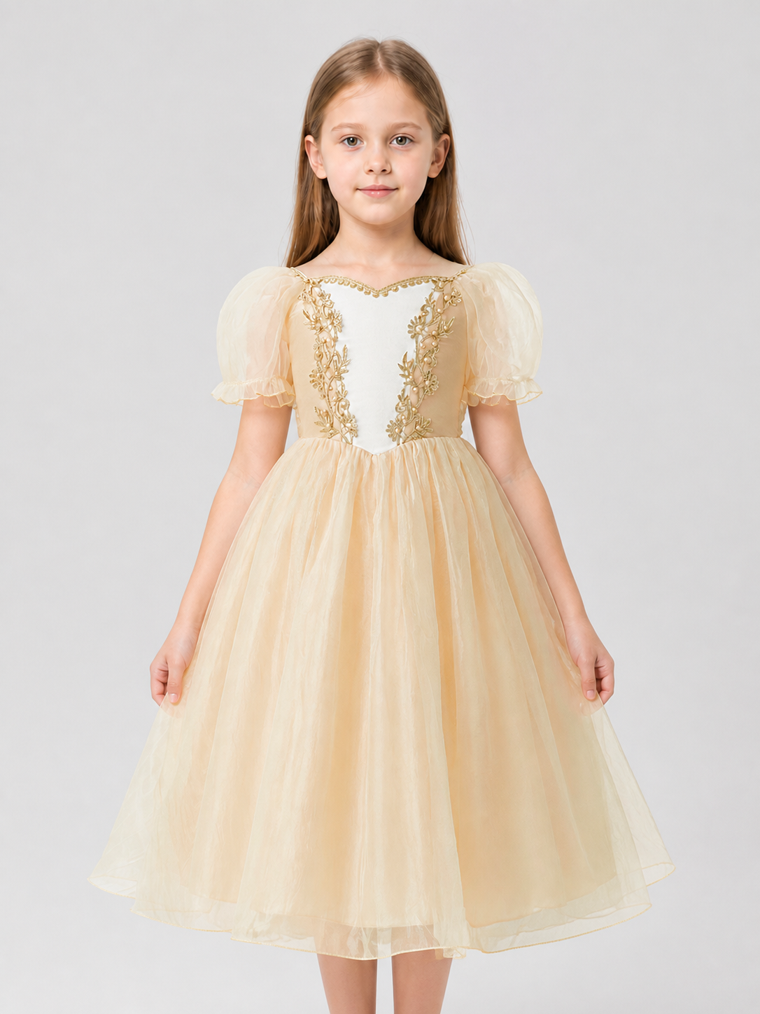MSL90 Princess Dress with Gold Decoration for Celebrations Costume Dresses detail 2