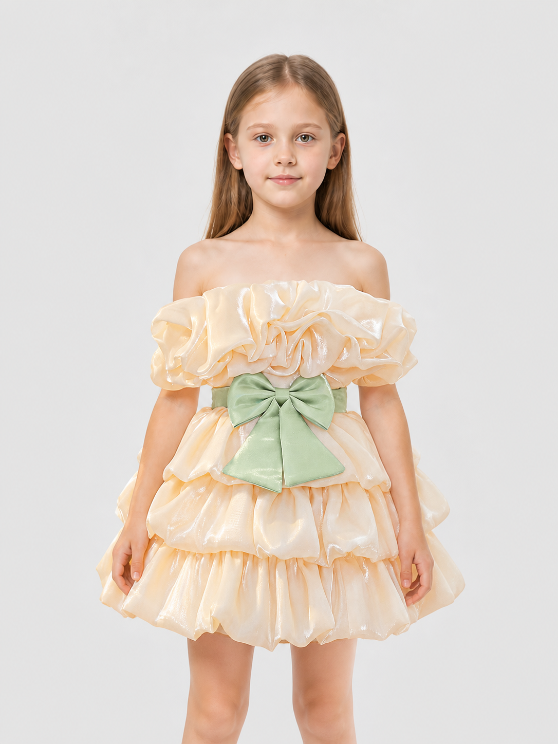 Princess Dress for Girls with a Full Skirt and Bow Costume Dresses detail 3