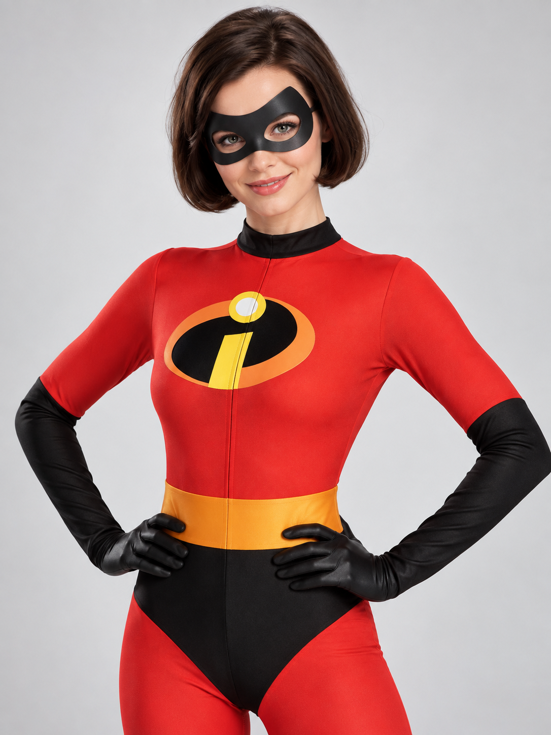 Red Superhero Costume with Mask and Gloves