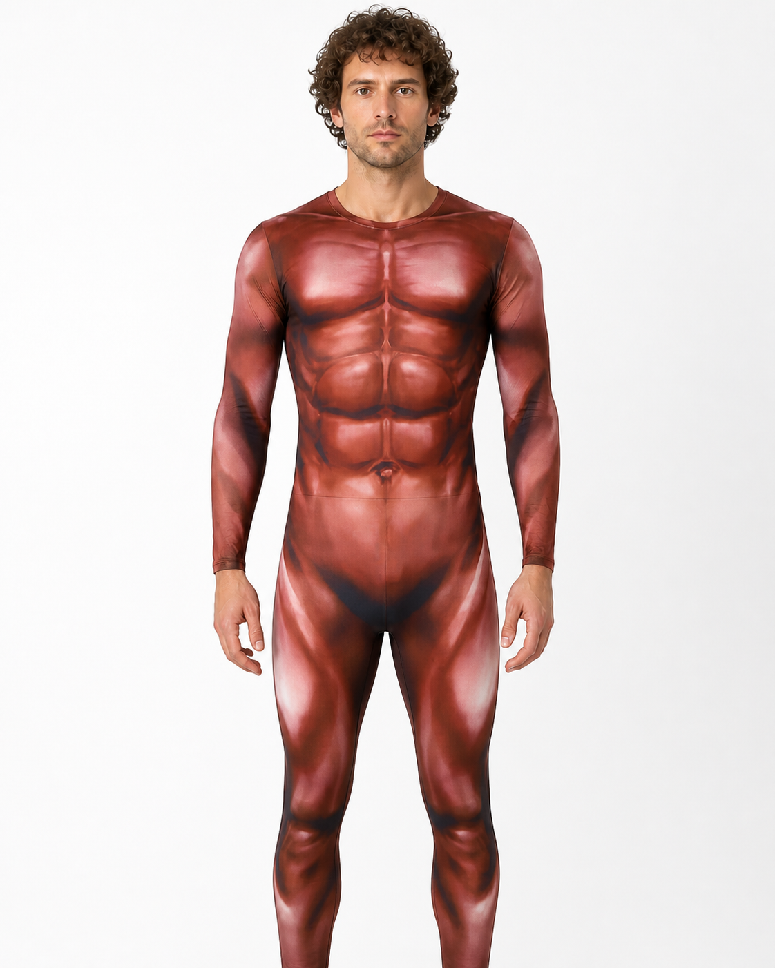Muscle 3D-Print Bodysuit with Long Sleeves product detail 3