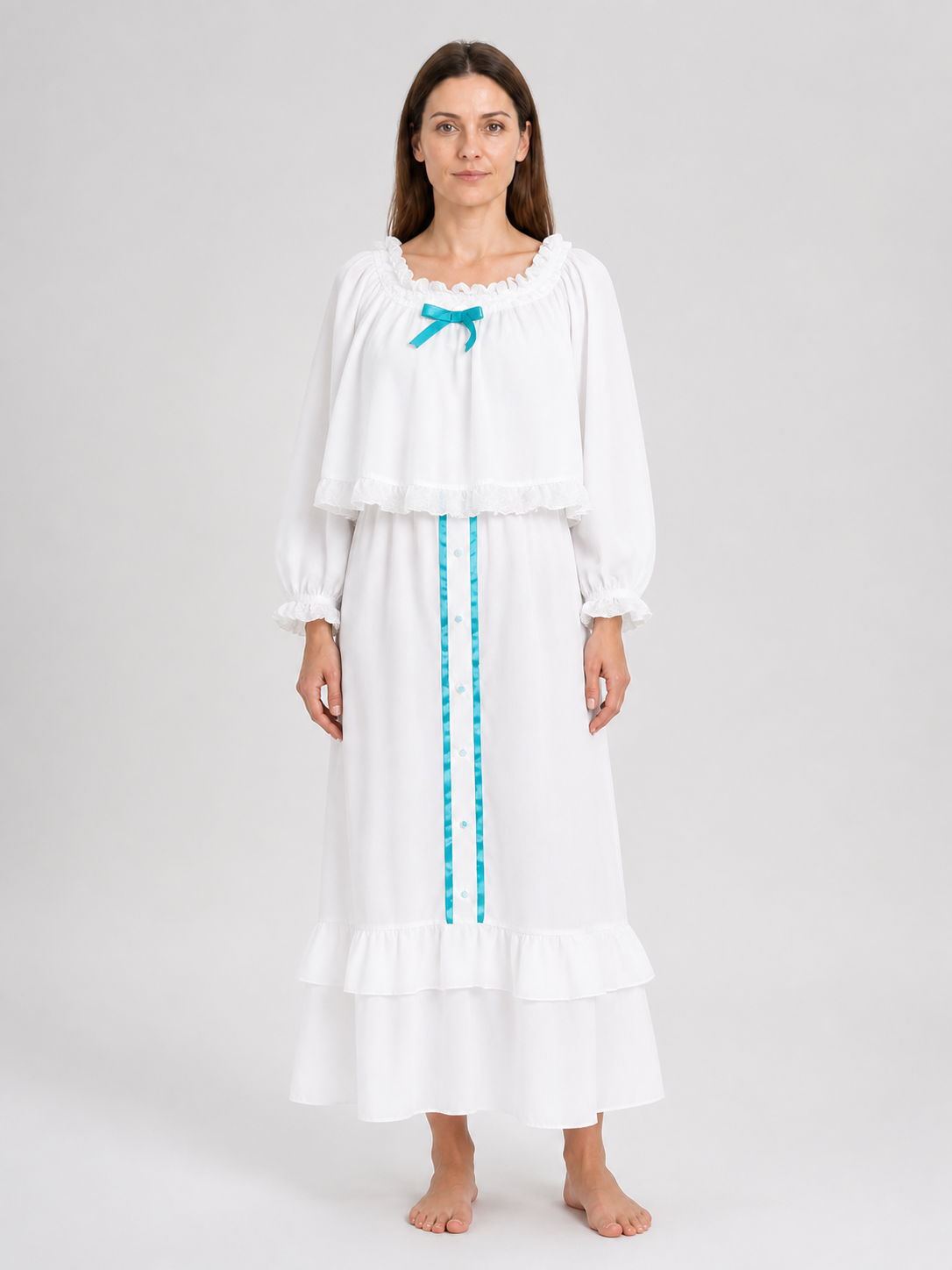 Amiya Arknights Pajama Dress, White, Long Sleeves Costume Dresses detail 3