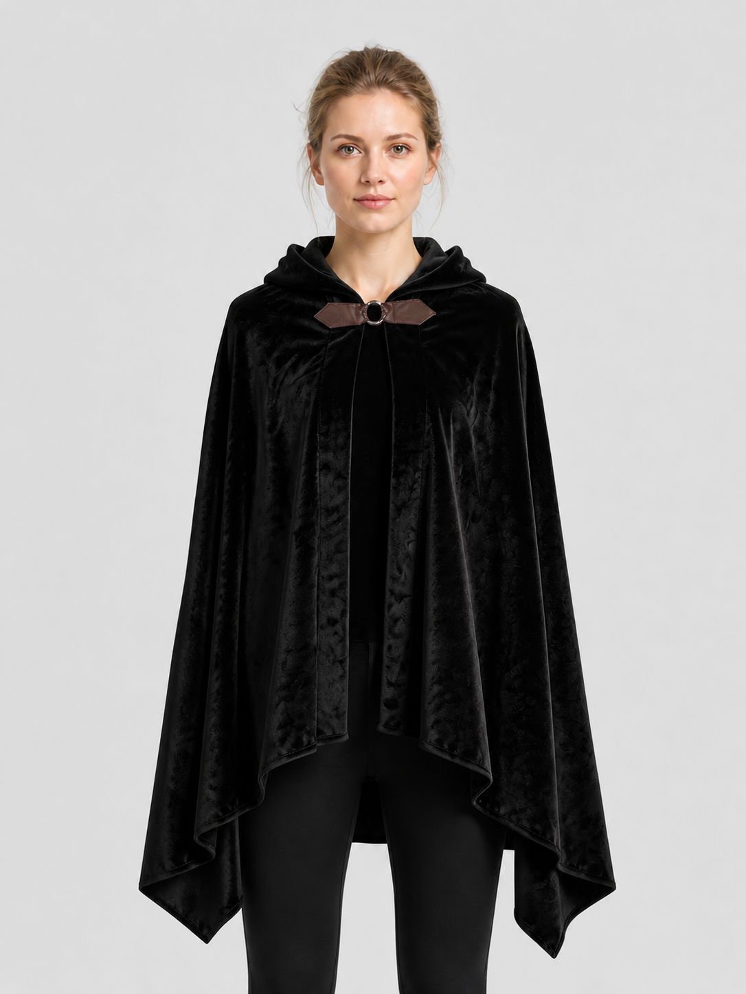 Hooded Cosplay Cloak, Longer in Back, with Bow Costume Capes detail 3