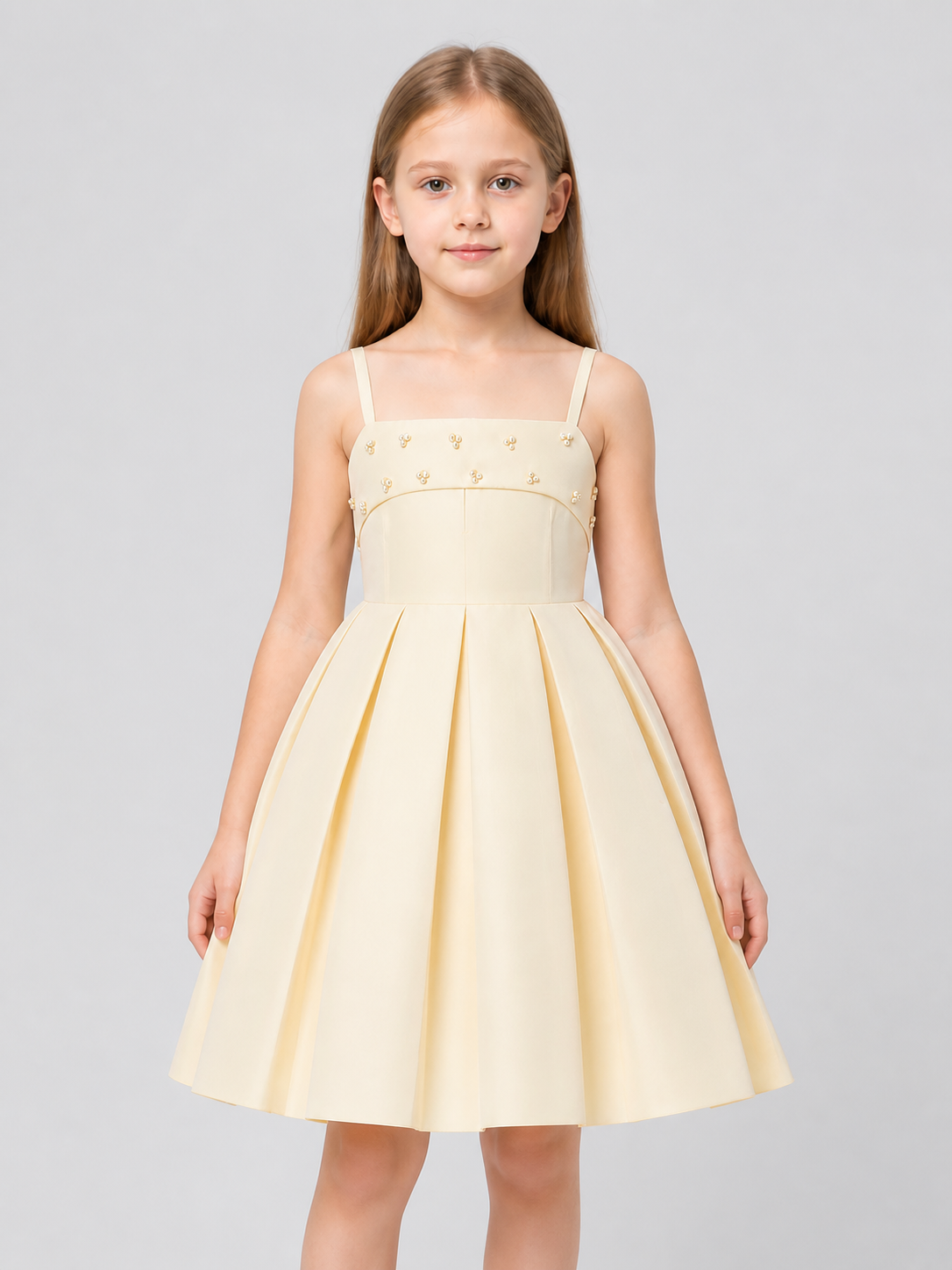Dressy Princess Dress with Full Skirt, Champagne