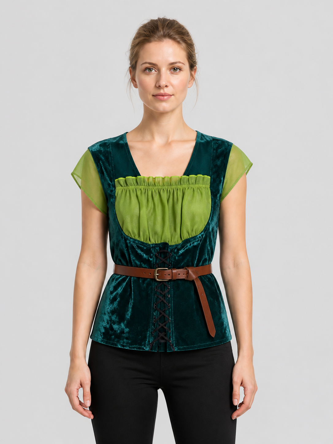 Elf Costume: Green Vest with Belt Costumes detail 3