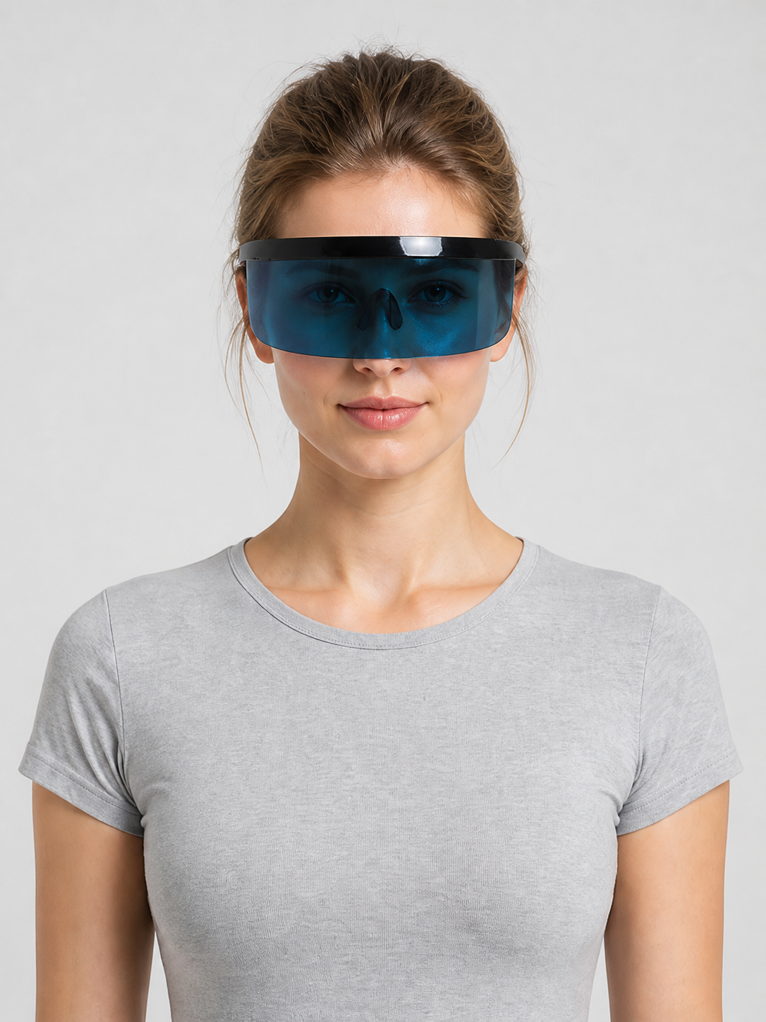 Futuristic Glasses with a Wide Blue Lens product detail 3