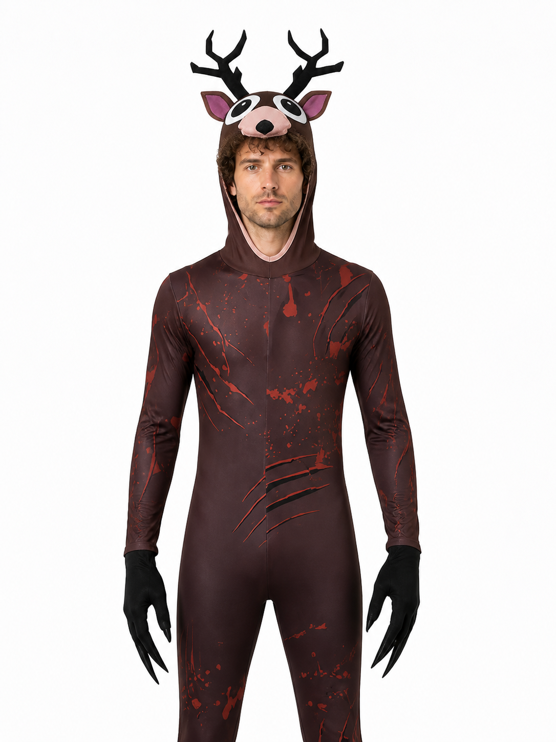 Deer Jumpsuit with Antlers and Clawed Gloves product detail 3