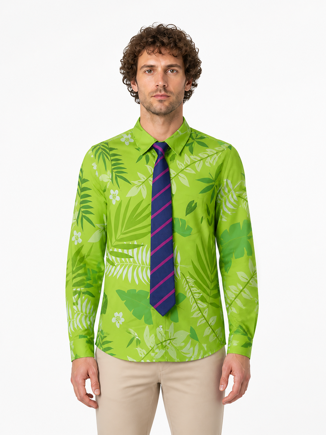 Nick Shirt with Tie, Leaf and Flower Print product detail 3