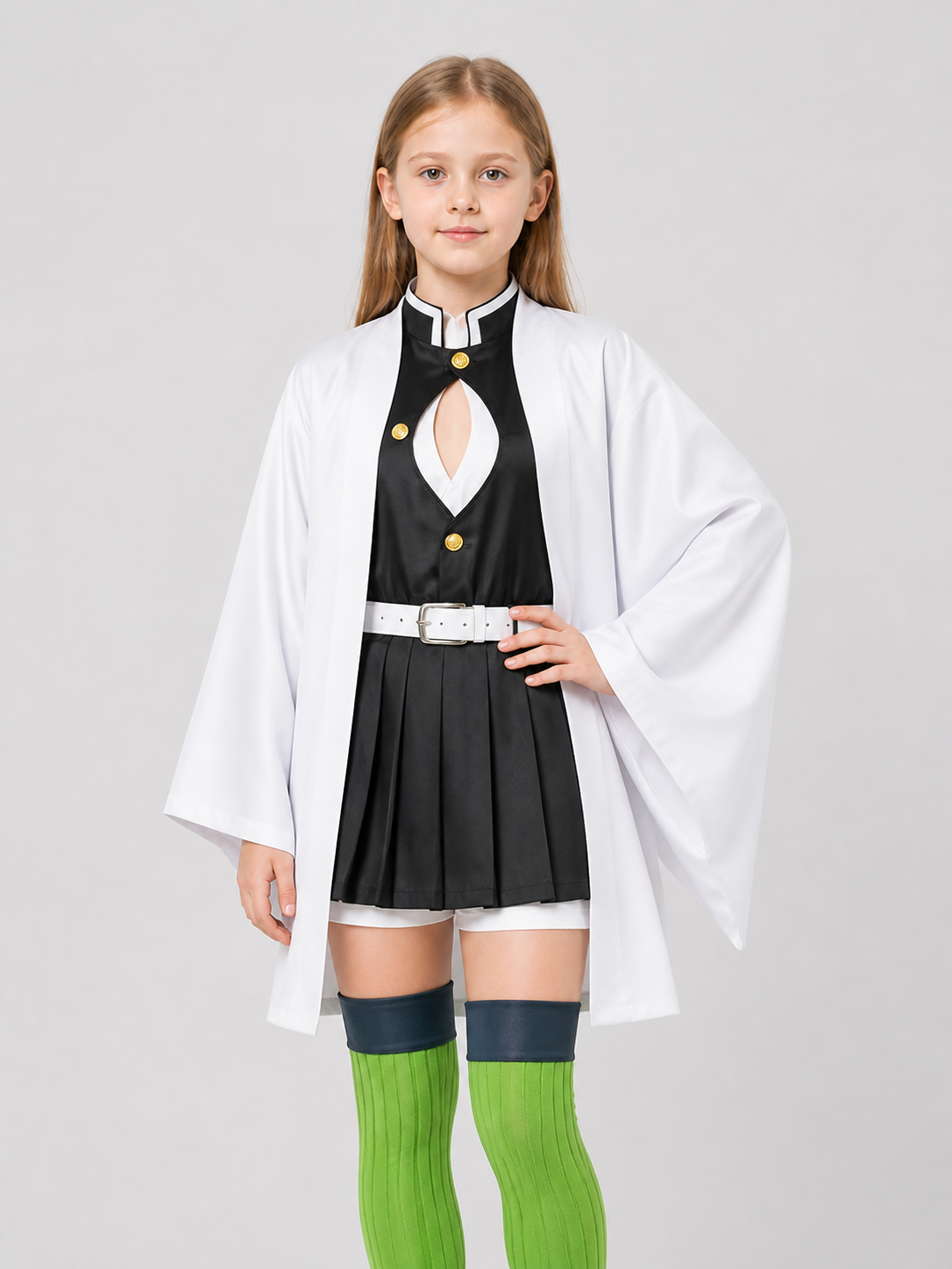 Mitsuri Kanroji Cosplay Costume, Polyester, Cape Costume Capes detail 3