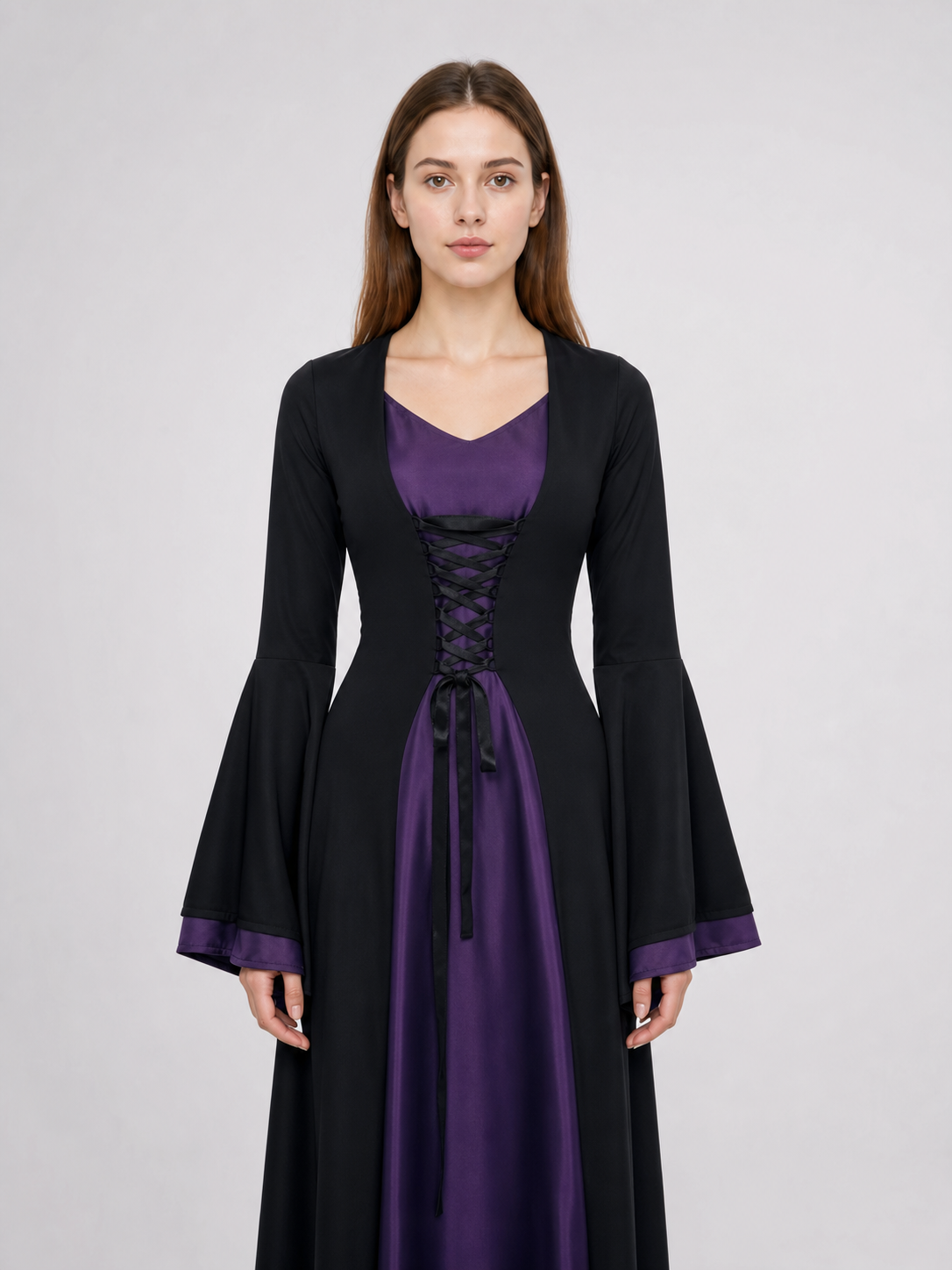 Gothic costume dress with corset lacing