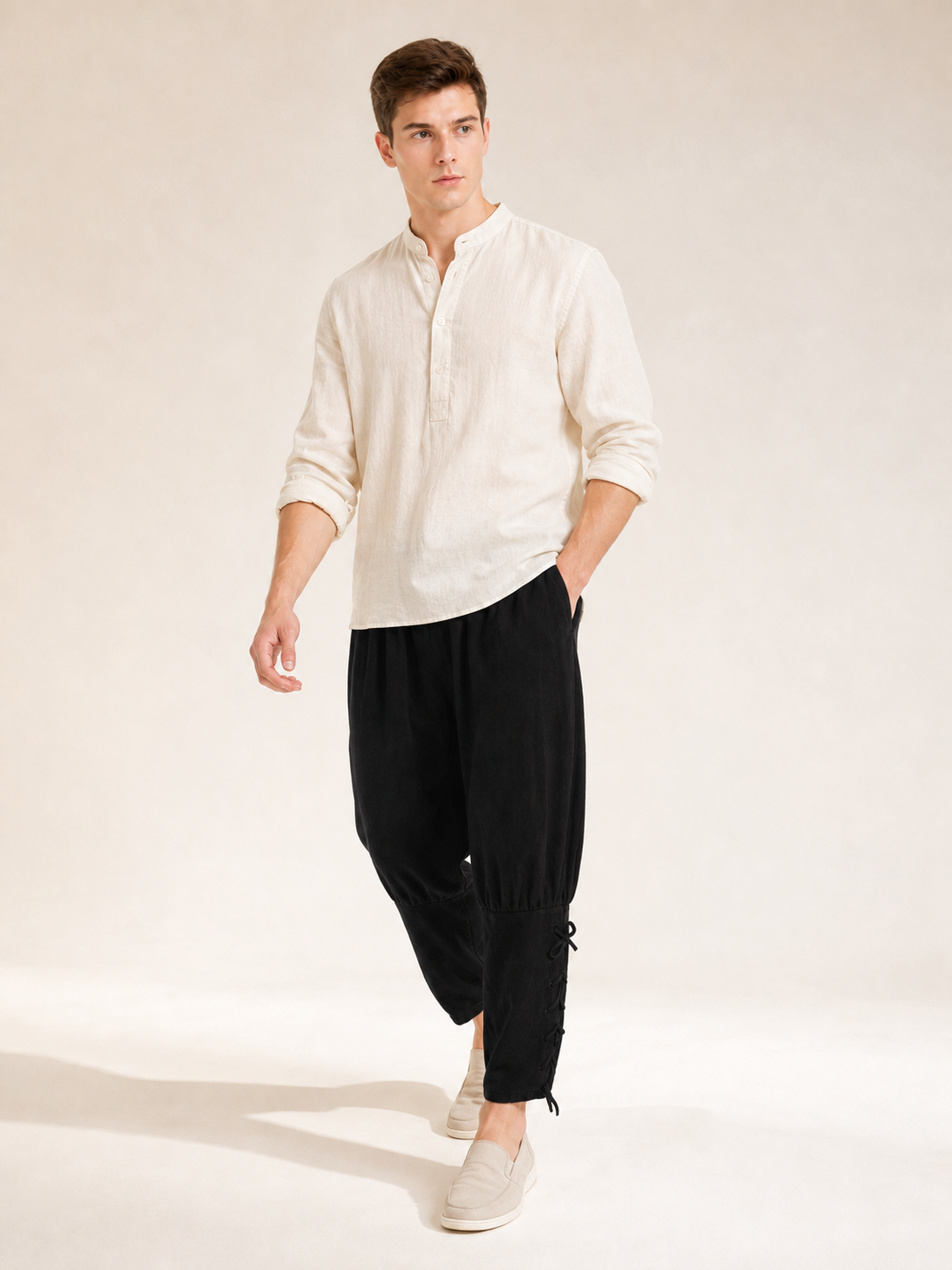 Black Pants for a Costume Look with Cuffs