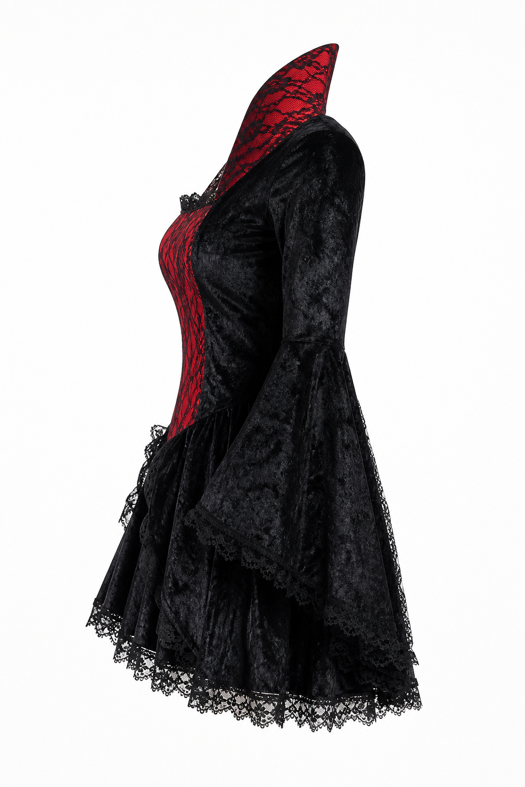 Women’s vampire costume, short carnival dress side view 2