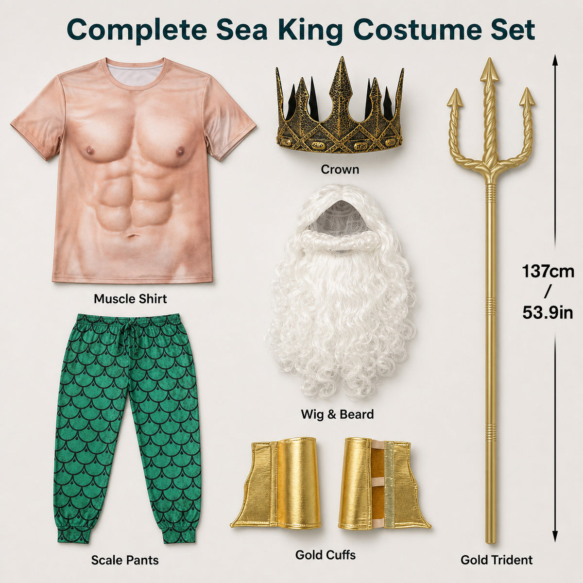 Costume with Crown and Trident XXXL