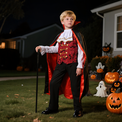 Vampire Costume with Cloak, Vest, and Pants