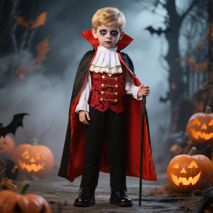 Vampire Costume with Cloak, Vest, and Pants