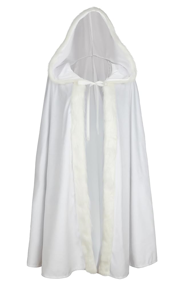 White Hooded Carnival Cloak for Costumes