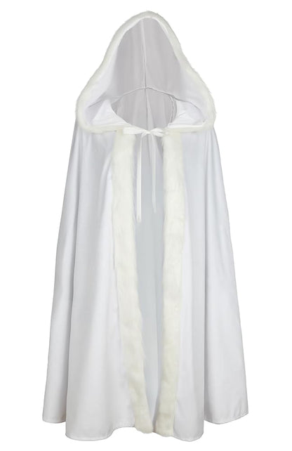 White Hooded Carnival Cloak for Costumes