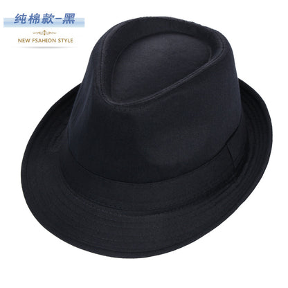 Black carnival fedora hat with a wide brim