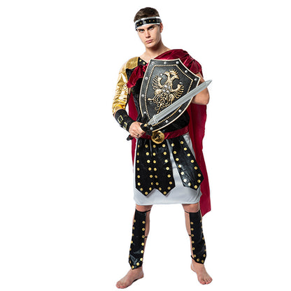 Roman Warrior Costume with Shield and Sword for Cosplay