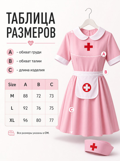 Black-and-White Nurse Costume Dress for a Masquerade