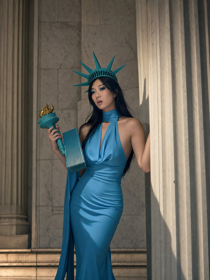 Women's Statue of Liberty Costume with Dress and Accessories