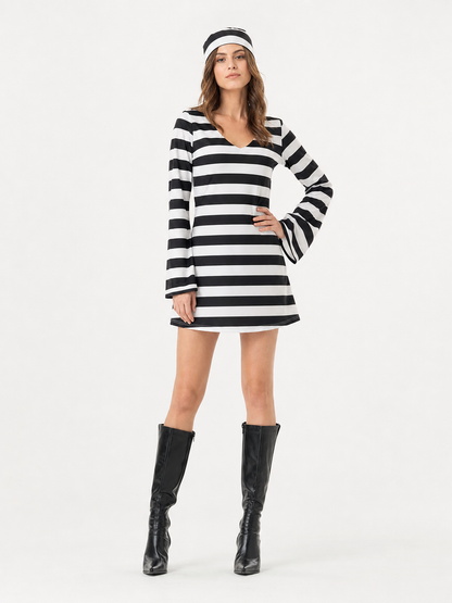 Black-and-White Costume for Masquerade and Party lifestyle view 2