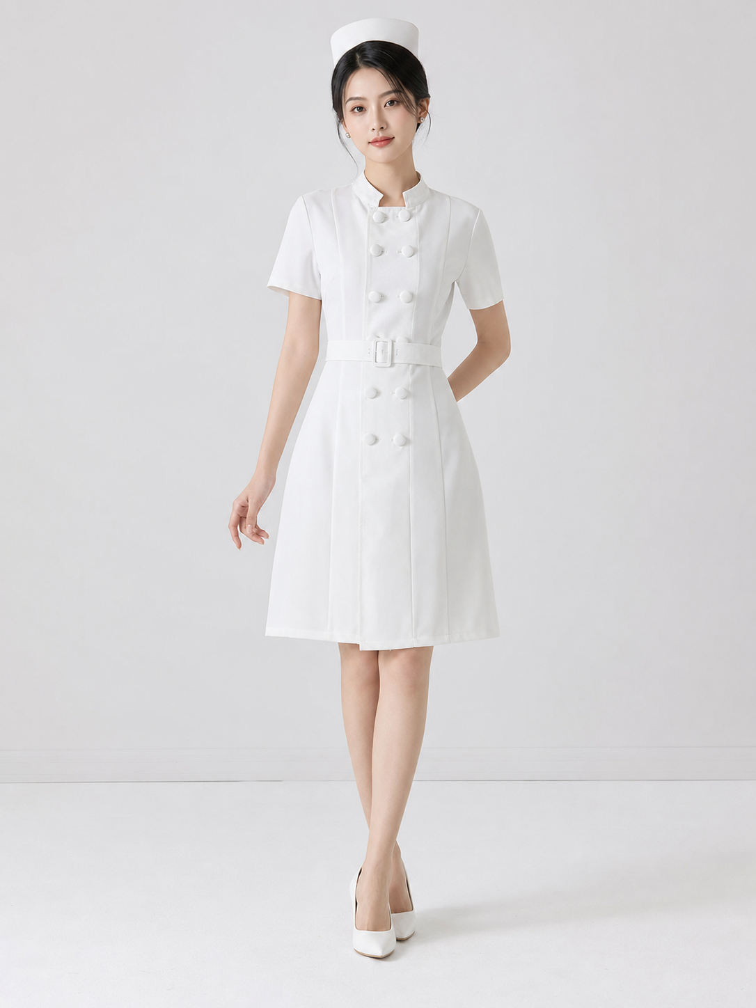 Mini Nurse Costume with Collar and Belt