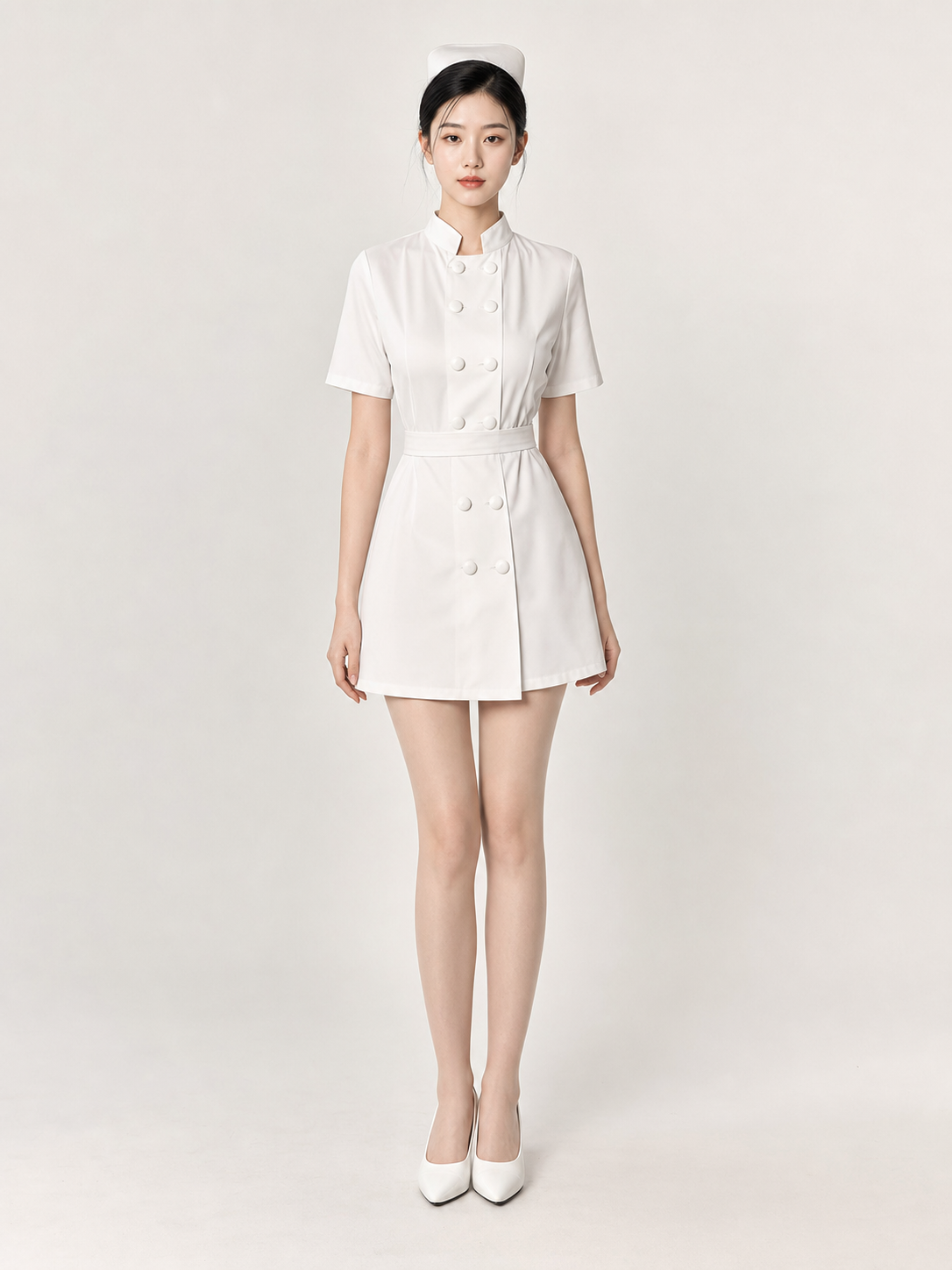 Mini Nurse Costume with Collar and Belt