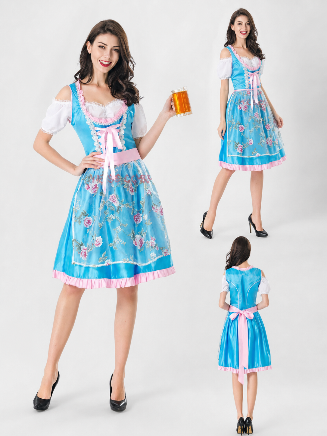 Bavarian-Style Costume Dress for Oktoberfest