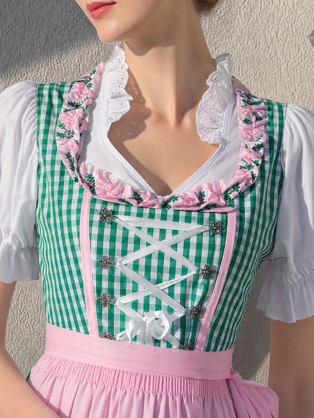 Bavarian-Style Carnival Costume with Plaid