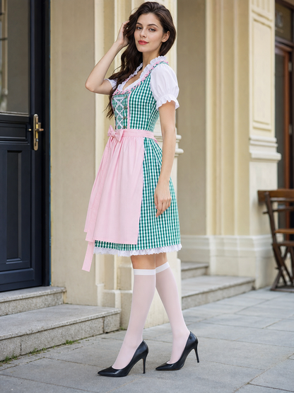 Bavarian-Style Carnival Costume with Plaid