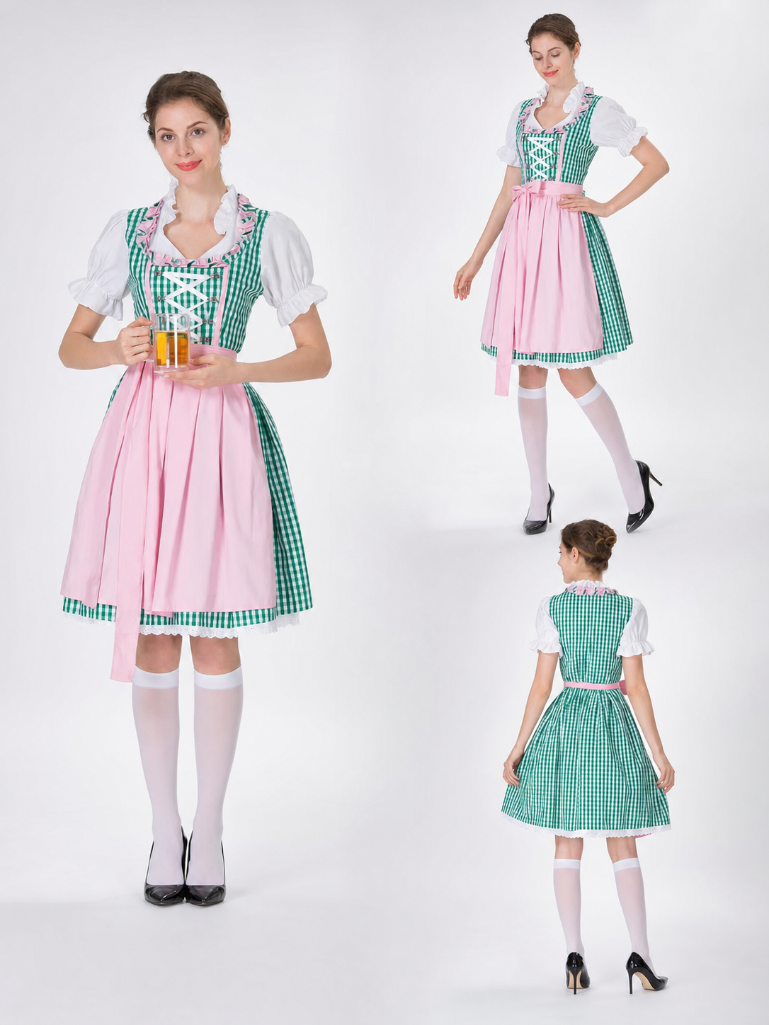 Bavarian-Style Carnival Costume with Plaid