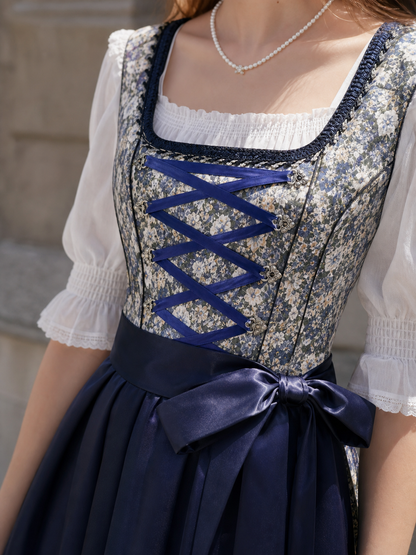 Carnival Costume Dress with Apron and Lacing