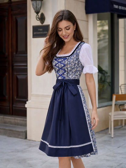 Carnival Costume Dress with Apron and Lacing